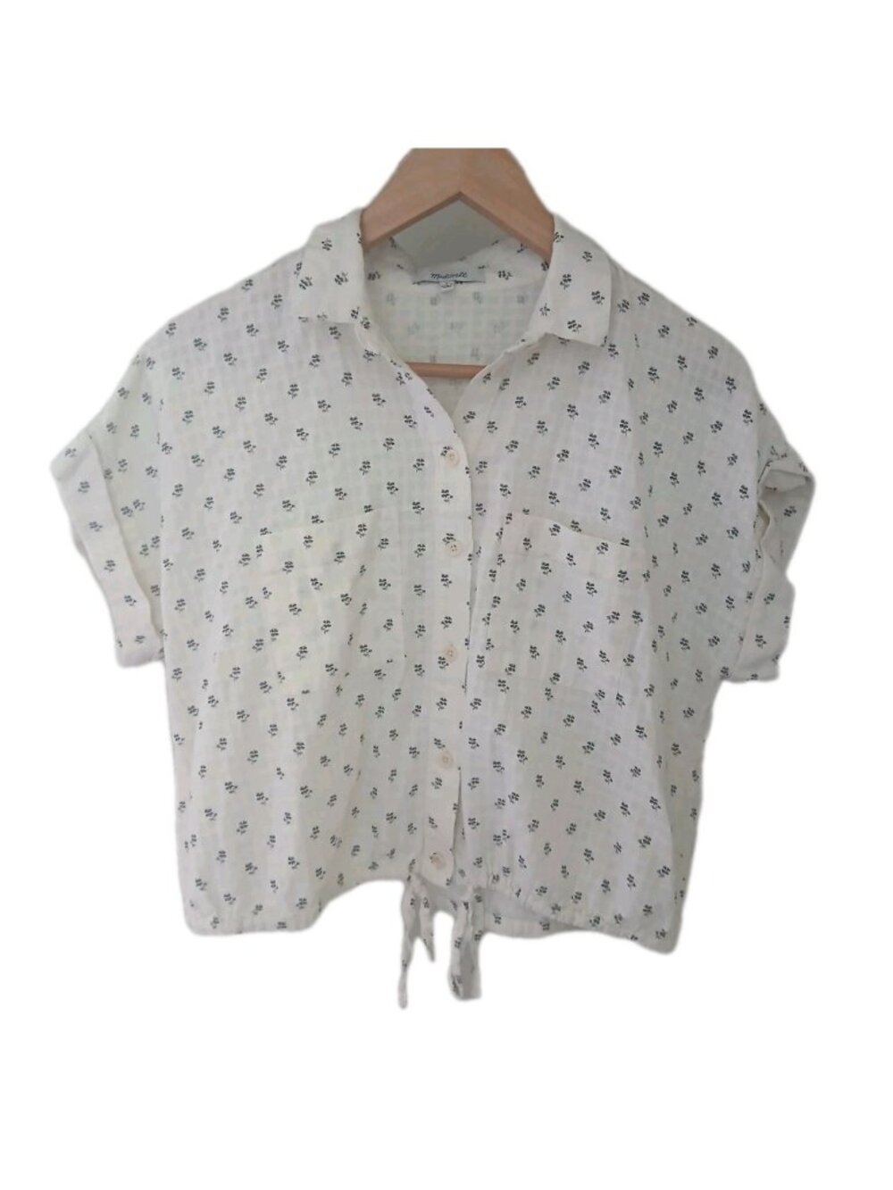 Madewell Button-Up Drawstring Blouse